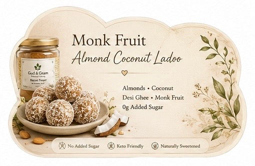Monk Fruit Almond Coconut Ladoo – 250g