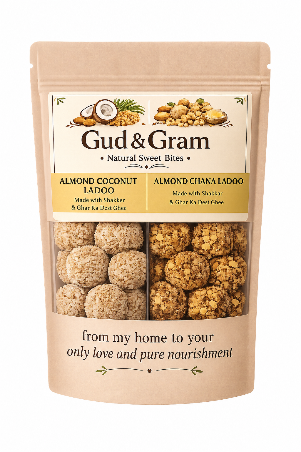 Almond Chana & Almond Coconut Ladoo Combo Pack