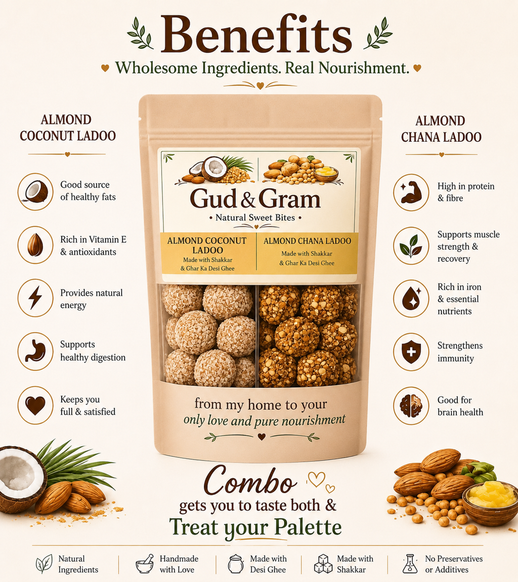 Almond Chana & Almond Coconut Ladoo Combo Pack