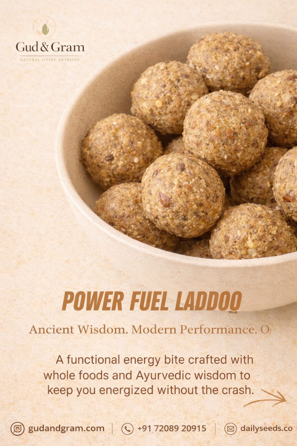 Almond Roasted Chana Ladoo – Healthy Natural Jaggery Sweet by Gud & Gram
