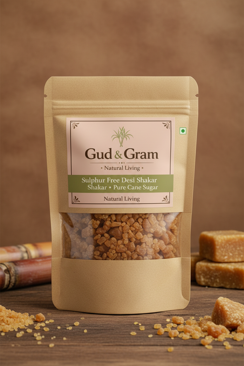 Desi Shakar Gud & Gram Kraft Pouch