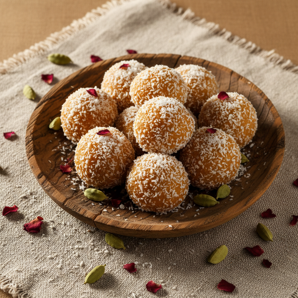 Handmade Coconut Ladoo with jaggery